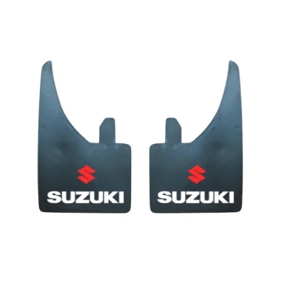 MUD FLAPS (PAIR) SUZUKI (RED/WHT)
