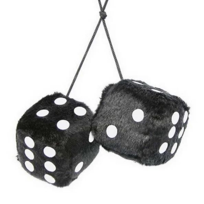 2 FUZZY DICE BLACK