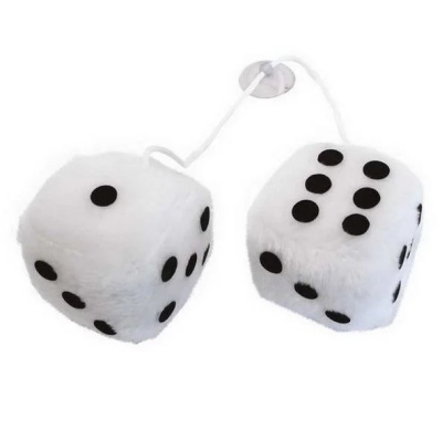 Fuzzy dice white