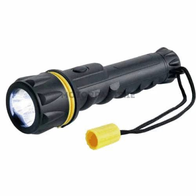 RING 3 LED SMALL RUBBER TORCH AA BATTERI