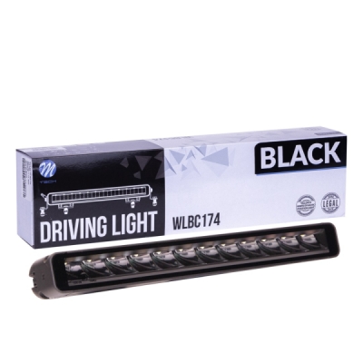 Extraljus M-TECH BLACK SERIES 12x5W LED 12-48V 60W 14,5", enkelradig + dynamiskt positionsljus - sidofäste