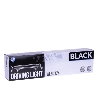 Extraljus M-TECH BLACK SERIES 12x5W LED 12-48V 60W 14,5", enkelradig + dynamiskt positionsljus - sidofäste