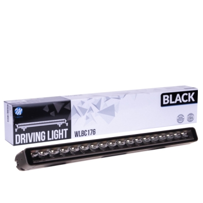 Extraljus M-TECH BLACK SERIES 18x5W LED 12-48V 90W 21,1", enkelradig + dynamiskt positionsljus - sidofäste