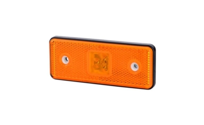 HORPOL LED-markeringslykta på gummiarm - HOR42 LD161/4 orange med reflex 12/24V ECE