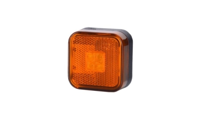 HORPOL LED-markeringsljus - HOR24 LD097 orange fyrkantig med reflex 12/24V ECE