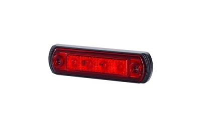 HORPOL LED-markeringsljus - HOR65 LD677 röd med reflex, gummiarm 12/24V ECE