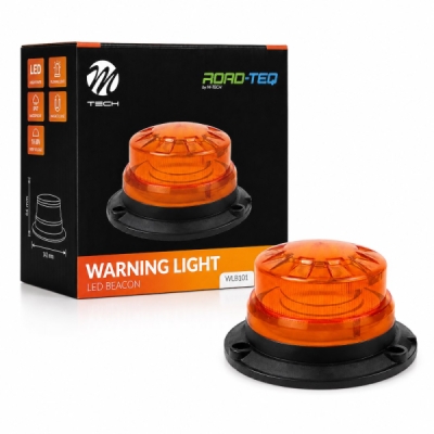 Varningslampa M-TECH RTQ LED BEACON 24xLED, 12-24V, Amber (Gul)