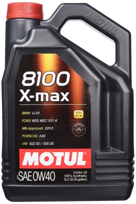 OLEJ MOTUL 8100 X-MAX  0W40    5L  ACEA:A3/B4   API:SN/CF   VW: 505.00/502.00, MB:229.5 5L MOTUL  MUT