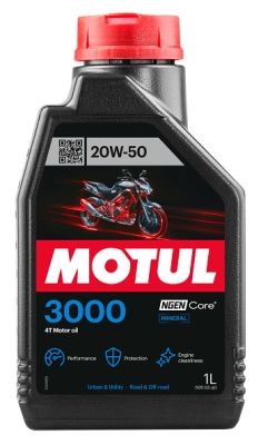 OLEJ MOTUL 3000 4T 20W50 1L JASO:MA 4T MOTOCYKLOWY MINERALNY 1L MOTUL MUT