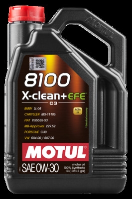 OLEJ MOTUL 8100 X-CLEAN+ EFE 0W30 ACEA C3 BMW LL-04, MB 229.52, VW 504 00 507 00, BMW LL-19 FE 5L MOTUL  MUT