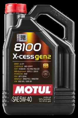 OLEJ MOTUL 8100 X-CESS GEN-2  5W40    5L   ACEA:A3/B4  API: SN/CF  BMW:LL01, RENAULT:RN 0700,RN0710, MB:229.5 5L MOTUL  MUT