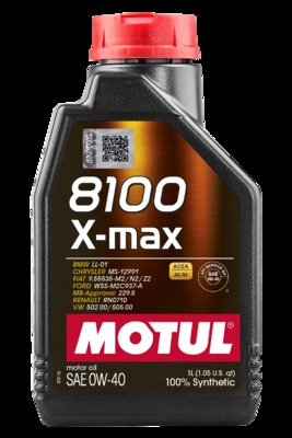 OLEJ MOTUL 8100 X-MAX  0W40    1L  ACEA:A3/B4   API:SN/CF   VW: 505.00/502.00, MB:229.5 1L MOTUL  MUT