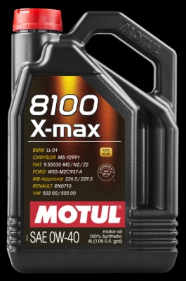 OLEJ MOTUL 8100 X-MAX  0W40    4L  ACEA:A3/B4   API:SN/CF   VW: 505.00/502.00, MB:229.5 4L MOTUL  MUT