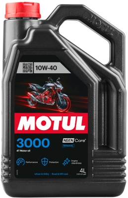 OLEJ MOTUL 3000 4T   10W40   4L   JASO:MA  4T API:SG/CD  MOTOCYKLOWY MINERALNY 4L MOTUL  MUT