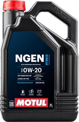 OLEJ MOTUL NGEN HYBRID 0W20 API SERVICE SP ZALECENIA: HONDA, KIA, NISSAN, TOYOTA 4L MOTUL  MUT