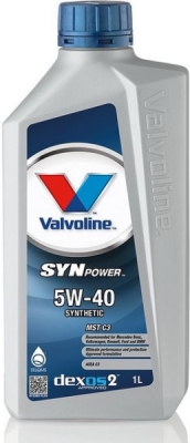 OLEJ VALVOLINE SYNPOWER MST C3   5W40    1L   API:SM/SN/CF, ACEA:A3/B4,C3 BMW LL-04 ZAMIANA NA -> VAL 907841 1L VALVOLINE