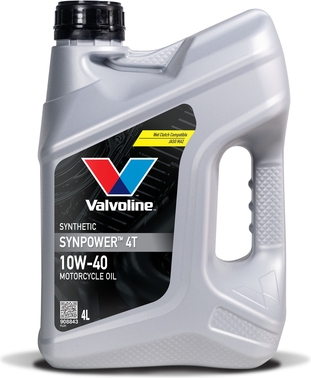 OLEJ VALVOLINE MOTOCYKLOWY SYNPOWER 4T 10W40 API: SM, SN JASO MA JASO MA2 4L VALVOLINE