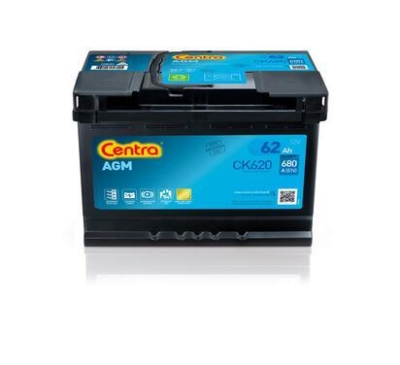 AKUMULATOR CENTRA 62AH/680A 12V +P SYSTEM START&STOP AGM 242X175X190 SZT CENTRA CEN