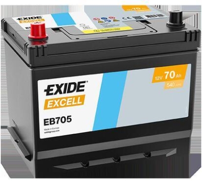 AKUMULATOR EXIDE 70AH/540A 12V +L  EXCELL  270X173X222 SZT EXIDE
