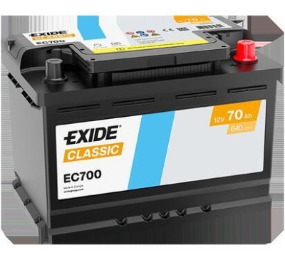 AKUMULATOR EXIDE 70AH/640A 12V +P  CLASSIC  278X175X190 SZT EXIDE