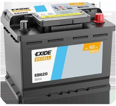 AKUMULATOR EXIDE 62AH/540A 12V +P EXCELL 242X175X190 SZT EXIDE