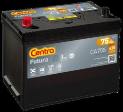 AKUMULATOR CENTRA  75AH/630A 12V +L FUTURA   CARBON BOOST  266X172X223  KOREAN B1 SZT CENTRA  CEN