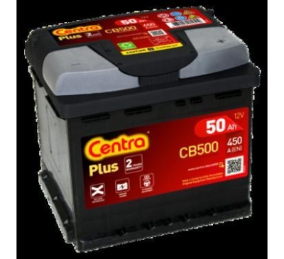 AKUMULATOR CENTRA  50AH/450A 12V +P PLUS  207X175X190 SZT CENTRA  CEN
