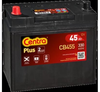 AKUMULATOR CENTRA  45AH/300A 12V +L PLUS  234X127X220 JAP (WYSOKI) SZT CENTRA  CEN