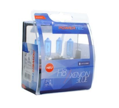 ZAROWKA 12V H8 35W PGJ19-1 XENON BLUE /5000K/ /ZESTAW 2SZT/ POWERTEC /OFFROAD, BEZ ECE/ KPL OPTIMA