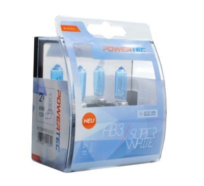 ZAROWKA 12V HB3 60W P20D SUPER WHITE /+100 SWIATLA/ /ZESTAW 2SZT/ POWERTEC KPL OPTIMA