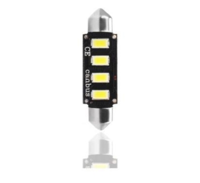 ZAROWKA LED 12V C5W 2W /RURKA/ SV8.5 (41MM) /BIALA/ 4X LED SMD5730 CANBUS BLISTER 1- SZT OPTIMA