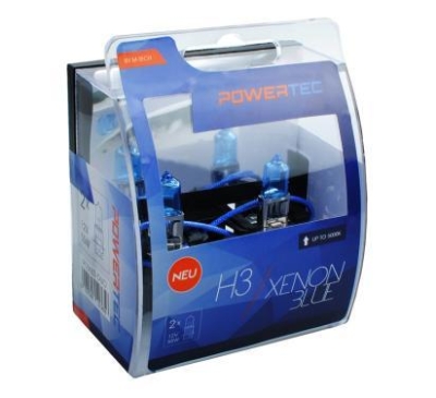 ZAROWKA 12V H3 55W PK22S XENON BLUE /5000K/ /ZESTAW 2SZT/ POWERTEC /OFFROAD, BEZ ECE/ KPL OPTIMA