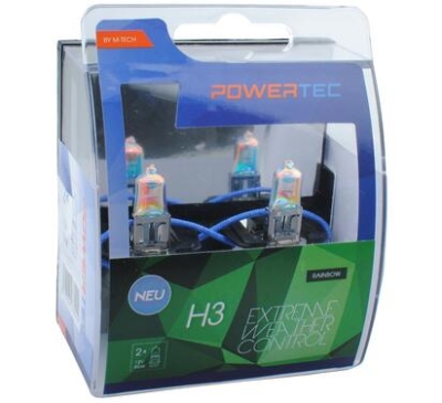ZAROWKA 12V H3 55W PK22S EXTREME WEATHER CONTROL /KOLOR RAINBOW/ /ZESTAW 2SZT/ POWERTEC OFFROAD, BEZ ECE KPL OPTIMA
