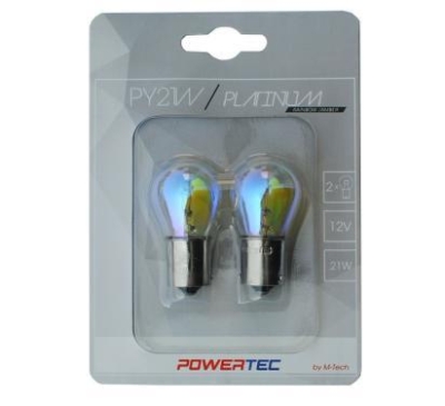 ZAROWKA 12V PY21W 21W BAU15S /KOLOR RAINBOW, POMARANCZOWA/ POWERTEC BLISTER 2- SZT OPTIMA