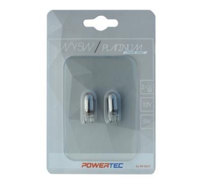 ZAROWKA 12V WY5W 5W W2.1X9.5D /CHROME, CALOSZKLANA, POMARANCZOWA/ POWERTEC BLISTER 2- SZT OPTIMA