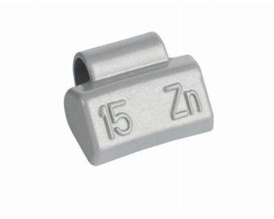 ZINK 15g, belagda slagvikter för lättmetallfälgar, grå, 100 st.