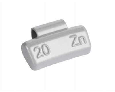 ZINK 20g, belagda slagvikter för lättmetallfälgar, grå, 100 st.