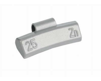 ZINK 25g, belagda slagvikter för lättmetallfälgar, grå, 100 st.