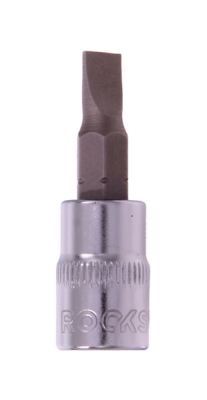 BITS SOCKET 1/4-tommer, SL5,5 – Slotted bit socket 5,5 mm i S2-stål (CRV50BV30)