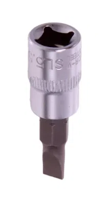 BITS SOCKET 1/4-tommer, SL5,5 – Slotted bit socket 5,5 mm i S2-stål (CRV50BV30)