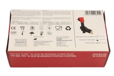 ROOKS Pulverfri nitrilehandsker – Sort, XL, 100 stk (Type 05)