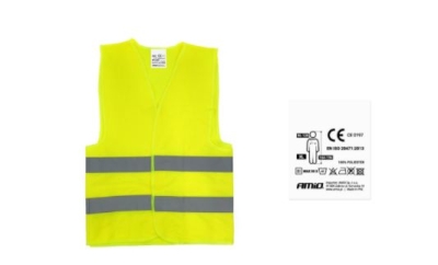 Advarselsvest med certifikat - Gul