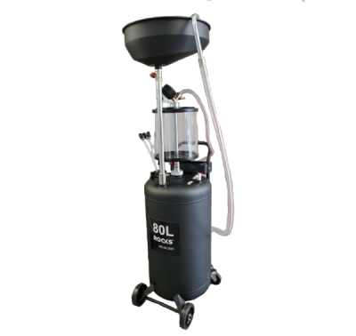 Olieaftapnings- og oliesugesystem med målebeholder, 80 L