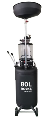 Olieaftapnings- og oliesugesystem med målebeholder, 80 L