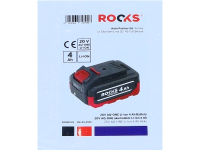 AQ-ONE 20V Li-Ion batteri 4,0 Ah – med beskyttelse og ladestatus