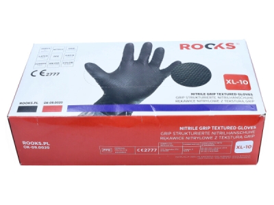 STRONG BLACK Nitrilhandsker XL – Sæt á 50 stk. (sort)