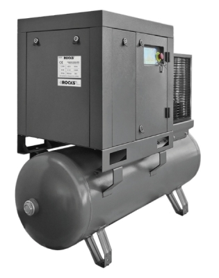 Skruekompressor 300 L – 5 HK – 400 V/230 V, 10 bar, 66 dB – 750 l/min