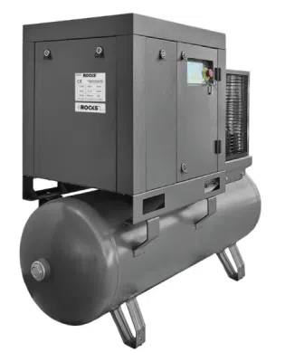Skruekompressor 300 L – 5 HK – 400 V/230 V, 10 bar, 66 dB – 750 l/min