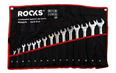 ROOKS kombinationsnøglesæt – 15 dele (6–27 mm) i robust kasse