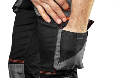 HD Slim Workbukser m. bælte – Sort/Grå (XL)